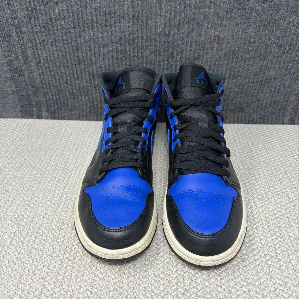 Nike Air Jordan 1 Mid Hyper Royal Blue Black Shoes Men’s Size 10 554724-077